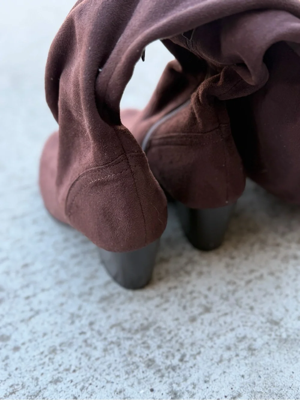 Women's Over-the-Knee Suede Boots in Dark Brown